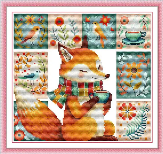 Raposa Adorável com Xícara