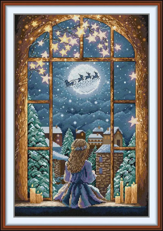 Noite Estrelada de Natal Menina