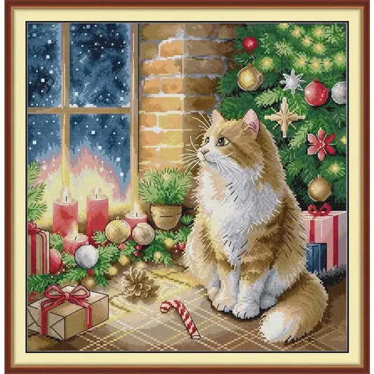 Gato na Sala de Natal