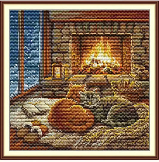 Gatos Junto à Lareira